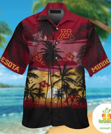 Minnesota Golden Gophers Hawaiian Shirt Aloha Tropical Button Up Ver02