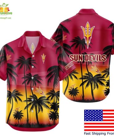 Arizona State Sun Devils Hawaiian Shirt Coconut Forest Tropical Fan Gear