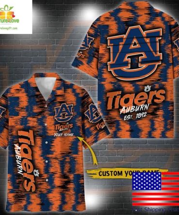 Auburn Tigers Ncaa Hawaiian Shirt Custom Ikat Design