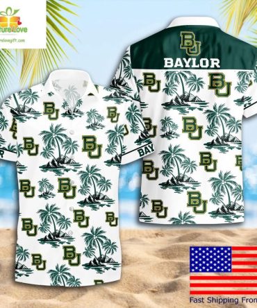 Baylor Bears Hawaiian Shirt Ncaa Coconut Tree Logo Summer Pattern