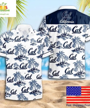 California Golden Bears Hawaiian Shirt Coconut Tree Logo Summer