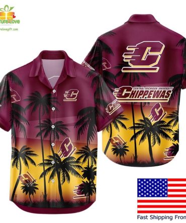 Ncaa Chippewas Hawaiian Shirt Tropical Coconut Forest Fan Gear