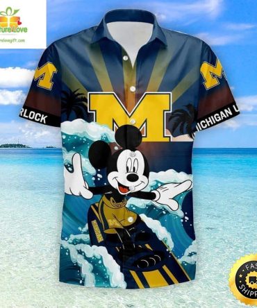 Michigan Wolverines Mickey Mouse Hawaiian Shirt Beach Gift