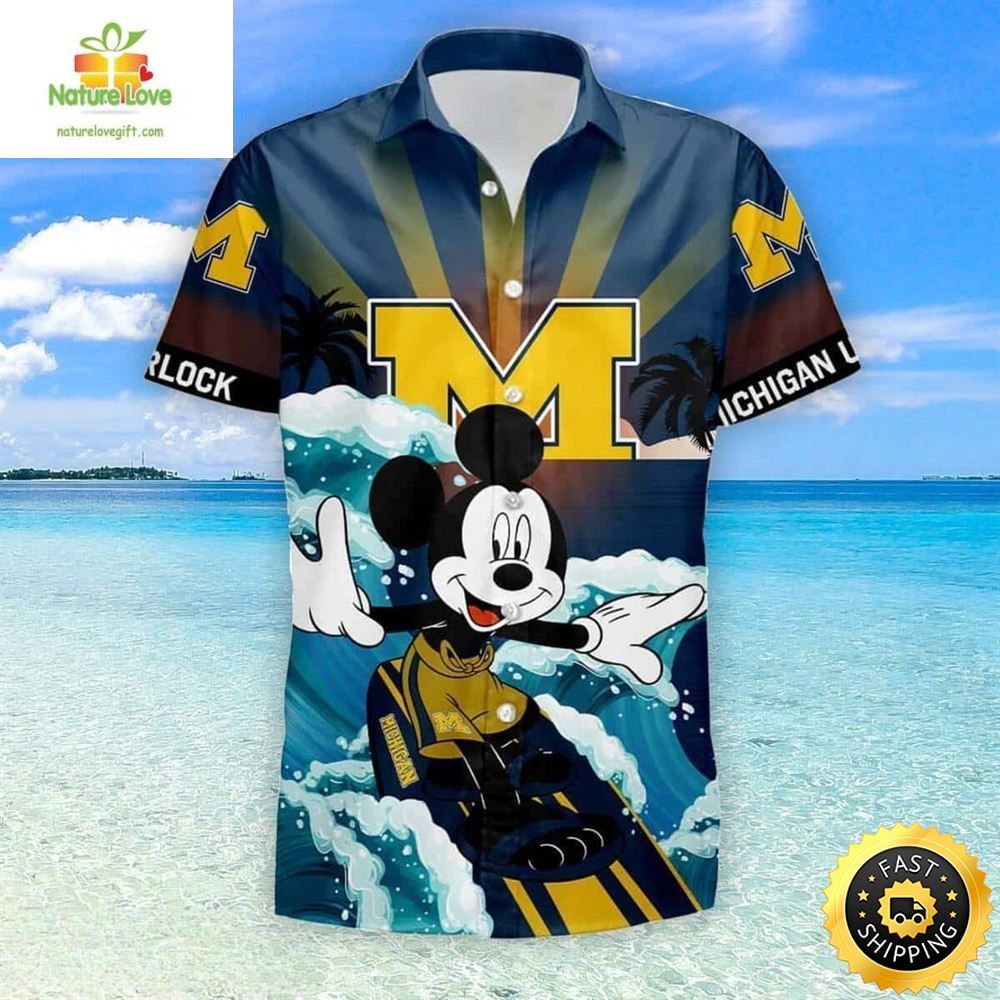 Michigan Wolverines Mickey Mouse Hawaiian Shirt Beach Gift