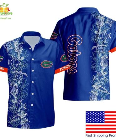 Florida Gators Hawaiian Shirt Ncaa Seaweed Pattern Mens