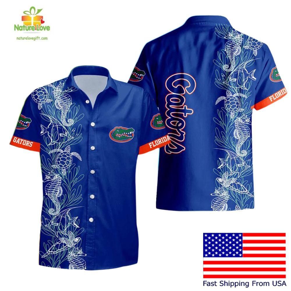 Florida Gators Hawaiian Shirt Ncaa Seaweed Pattern Mens