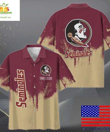 Florida State Seminoles Hawaiian Shirt Paint Splatter Fan Gift