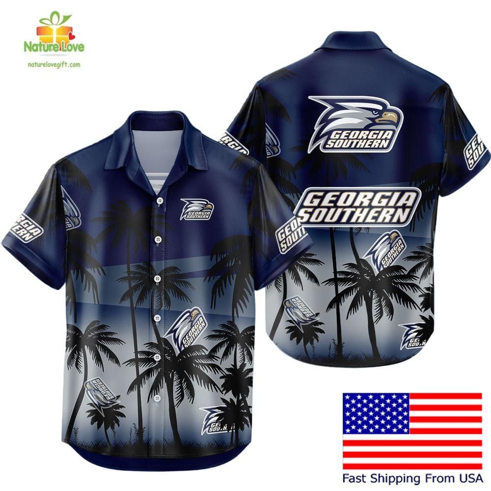 Georgia Southern Eagles Hawaiian Shirt Tropical Coconut Forest Fan Gift