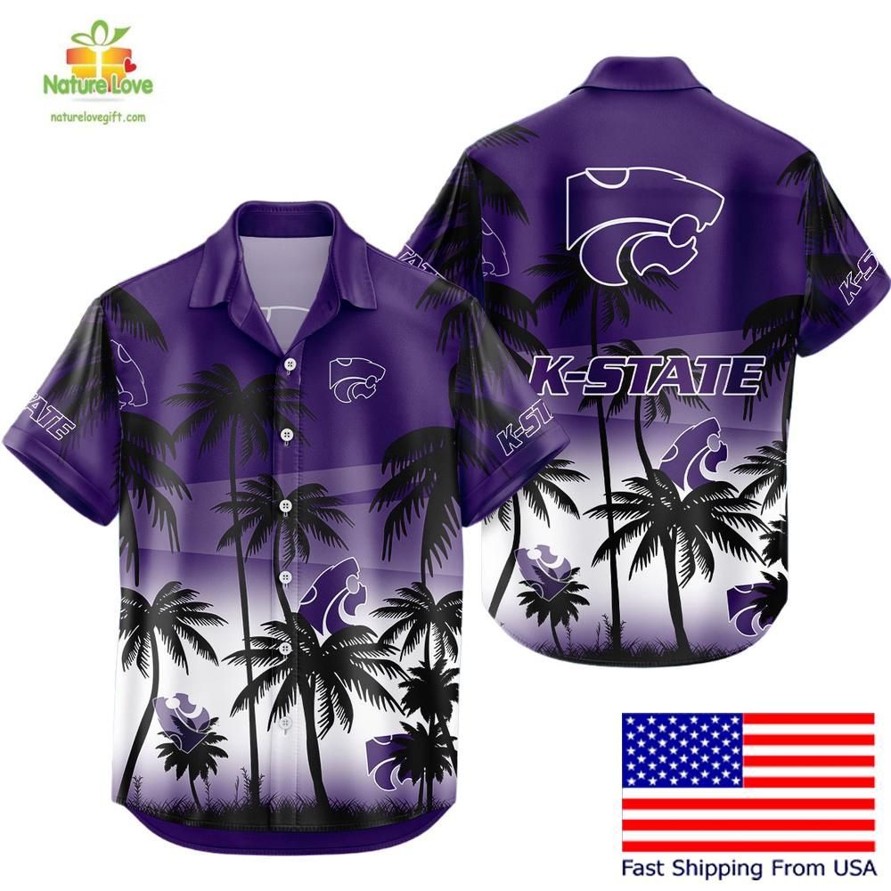 Kansas State Wildcats Hawaiian Shirt Tropical Coconut Forest Fan Gear