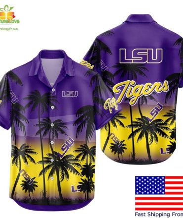 Lsu Tigers Hawaiian Shirt Coconut Forest Tropical Fan Style