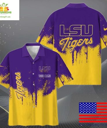 Lsu Tigers Ncaa Hawaiian Shirt Paint Splatter Design For Fans