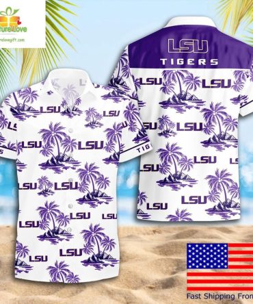 Lsu Tigers Hawaiian Shirt Coconut Tree Logo Summer Fan Gear