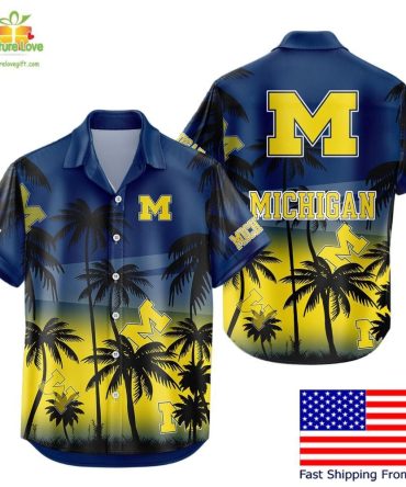 Michigan Wolverines Hawaiian Shirt Coconut Forest Tropical Fan Gear