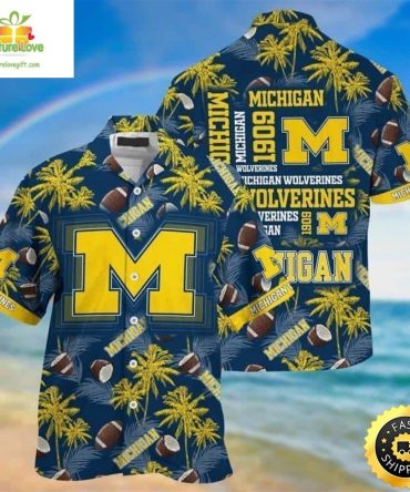 Michigan Wolverines Hawaiian Shirt Ncaa Summer Beach Gift