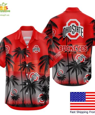 Ohio State Buckeyes Hawaiian Shirt Coconut Forest Tropical Fan Gear