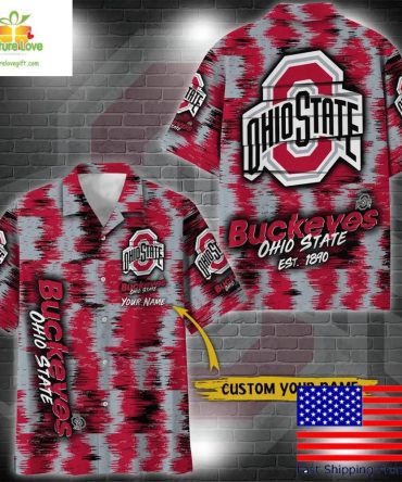 Ohio State Buckeyes Ikat Hawaiian Shirt For Fans
