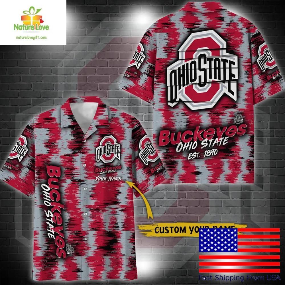 Ohio State Buckeyes Ikat Hawaiian Shirt For Fans