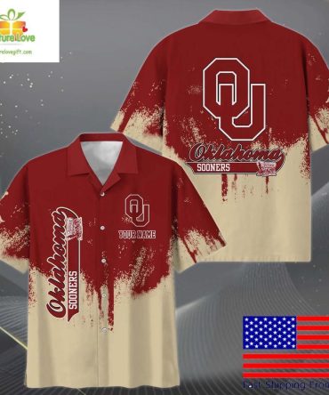 Oklahoma Sooners Hawaiian Shirt Paint Splatter Fan Gift