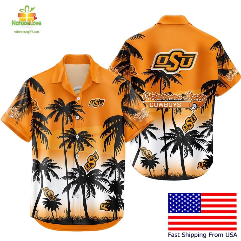 Oklahoma State Cowboys Hawaiian Shirt Tropical Coconut Forest Fan Gear