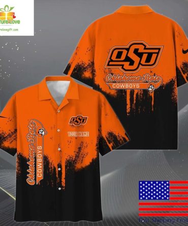 Oklahoma State Cowboys Hawaiian Shirt Paint Splatter Fan Gift