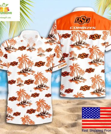 Oklahoma State Cowboys Hawaiian Shirt Coconut Tree Logo Summer