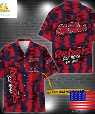 Ole Miss Rebels Ncaa Hawaiian Shirt Custom Ikat Design