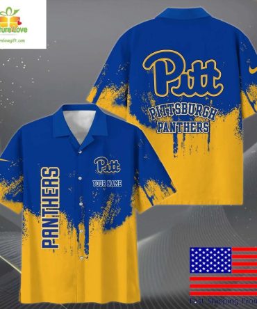 Pittsburgh Panthers Hawaiian Shirt Paint Splatter Fan Custom