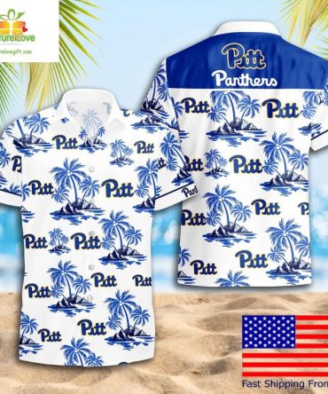 Pittsburgh Panthers Hawaiian Shirt Ncaa Coconut Tree Logo Summer