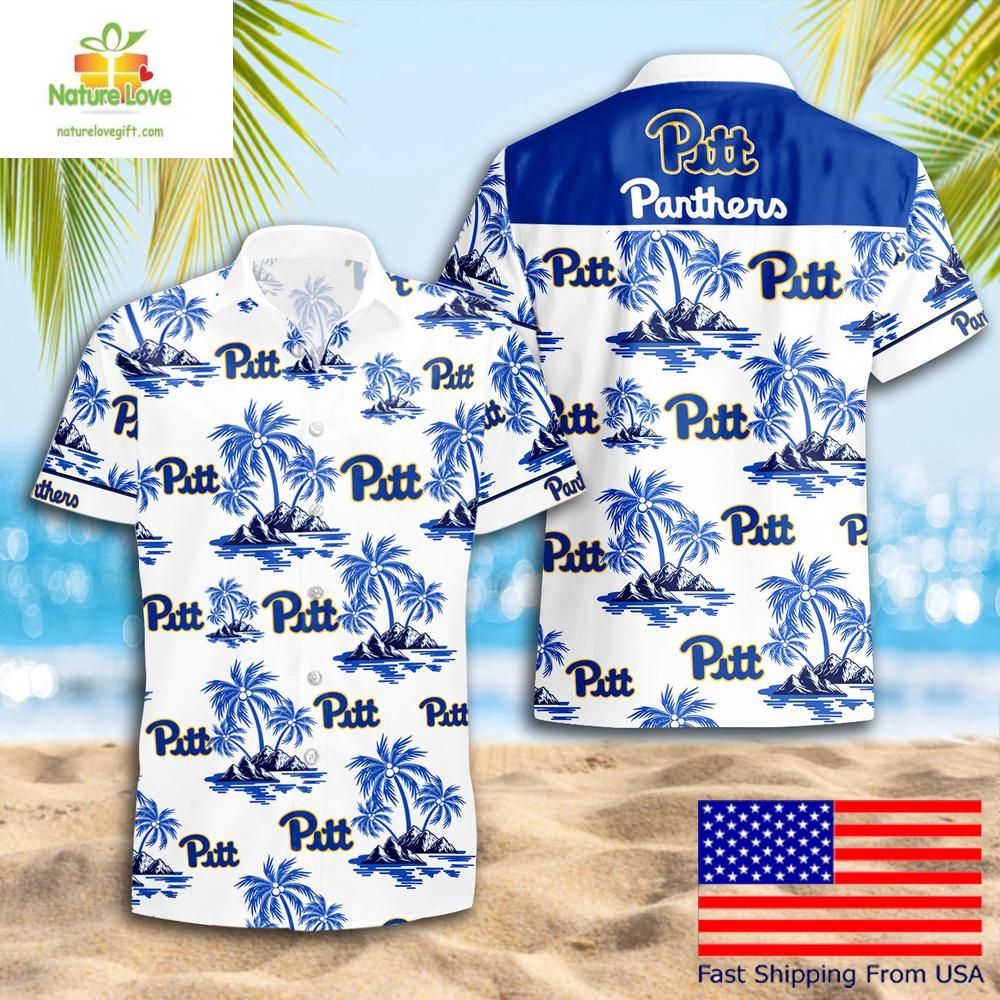 Pittsburgh Panthers Hawaiian Shirt Ncaa Coconut Tree Logo Summer