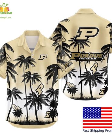 Purdue Boilermakers Hawaiian Shirt Tropical Coconut Forest Fan Gear