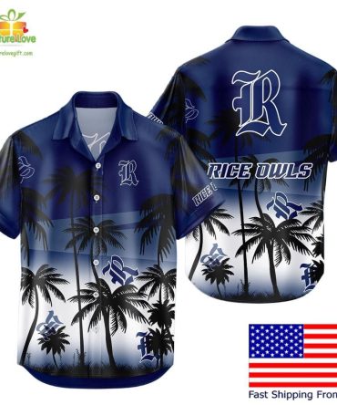Ncaa Rice Owls Hawaiian Shirt Tropical Coconut Forest Fan Gear