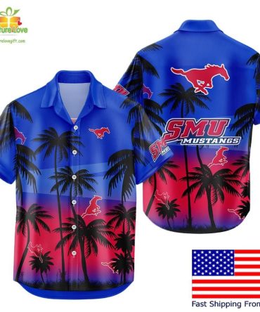 Smu Mustangs Hawaiian Shirt Coconut Forest Tropical Fan Gear