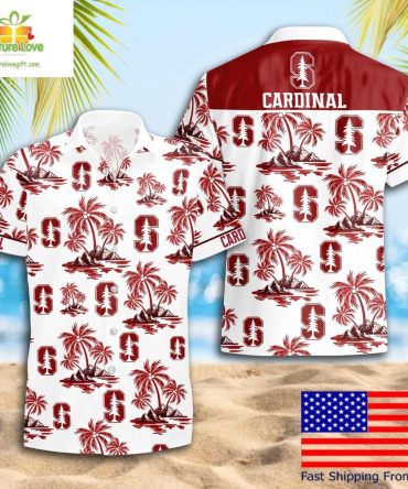 Stanford Cardinal Coconut Tree Hawaiian Shirt