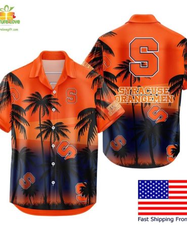 Syracuse Orange Hawaiian Shirt Ncaa Tropical Coconut Forest Fan Apparel
