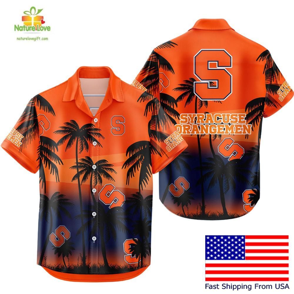 Syracuse Orange Hawaiian Shirt Ncaa Tropical Coconut Forest Fan Apparel