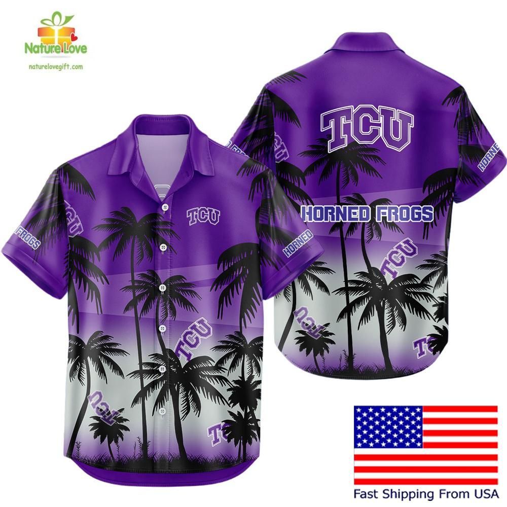 Tcu Horned Frogs Hawaiian Shirt Tropical Coconut Forest Fan Gift