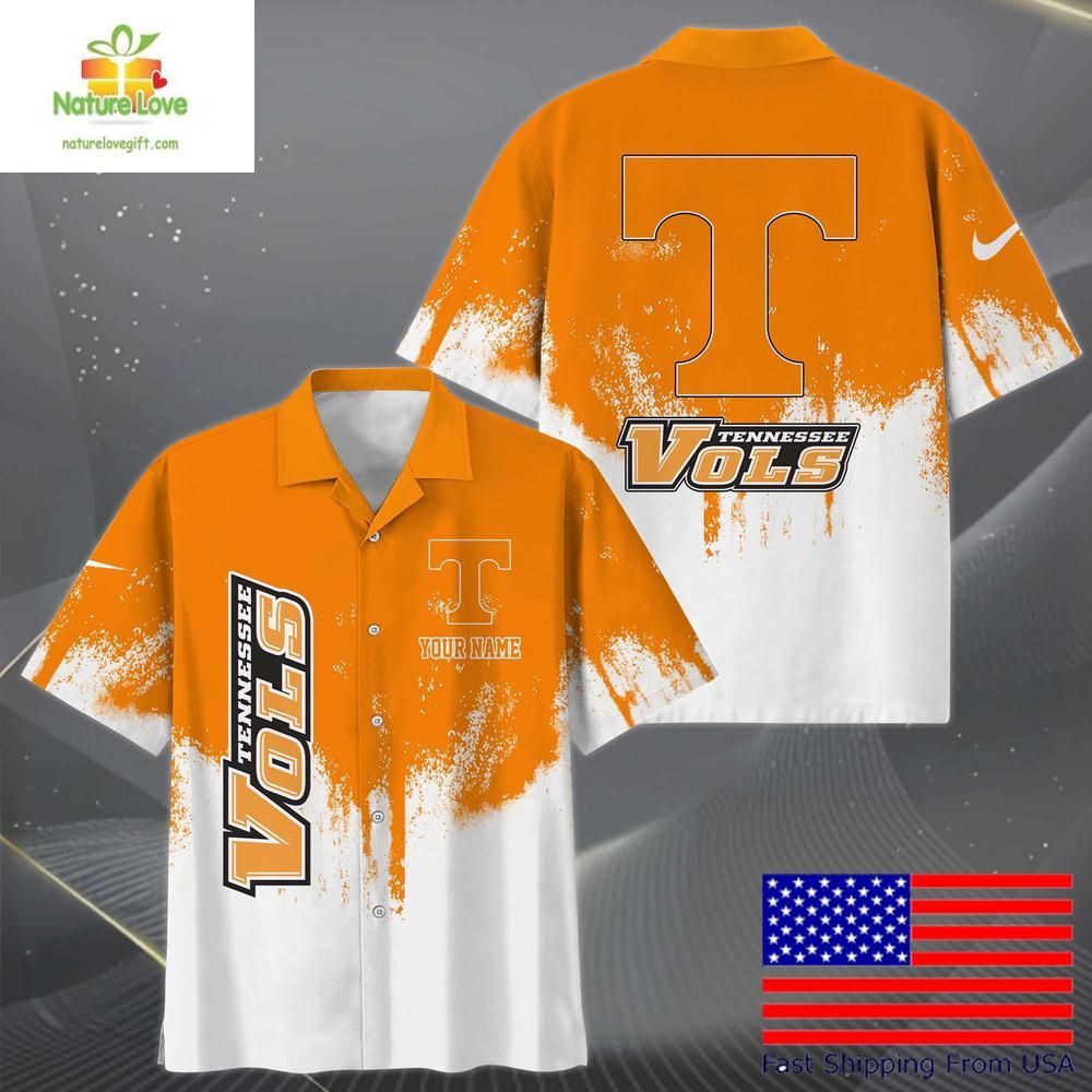 Tennessee Volunteers Hawaiian Shirt With Paint Splatter Logo