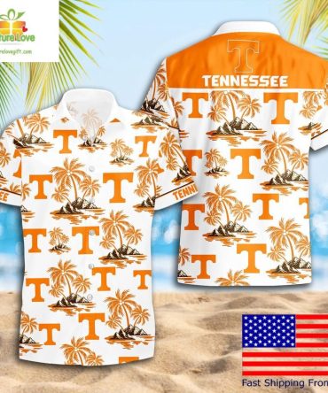 Tennessee Volunteers Hawaiian Shirt Ncaa Coconut Tree Logo Summer Pattern