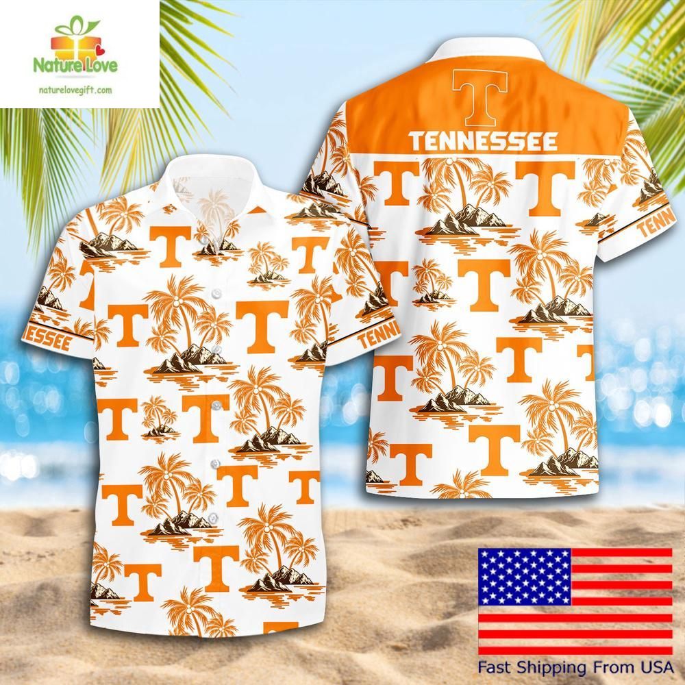 Tennessee Volunteers Hawaiian Shirt Ncaa Coconut Tree Logo Summer Pattern