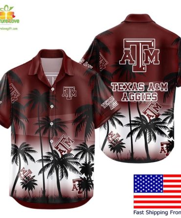 Texas A&M Aggies Hawaiian Shirt Coconut Forest Tropical Fan Style