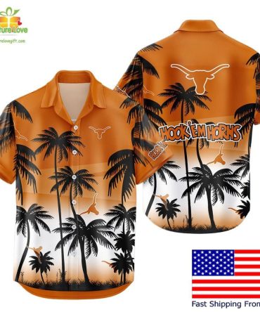 Texas Longhorns Hawaiian Shirt Tropical Coconut Forest Fan Gear