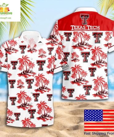 Texas Tech Red Raiders Hawaiian Shirt Coconut Tree Logo Summer