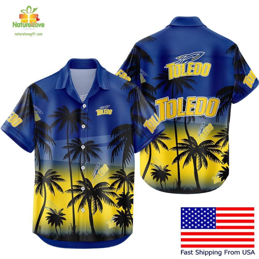 Toledo Rockets Hawaiian Shirt Coconut Forest Tropical Fan Style