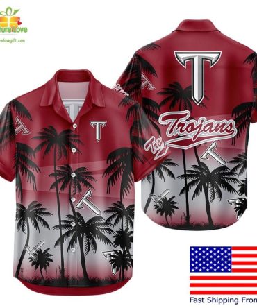 Ncaa Troy Trojans Hawaiian Shirt Tropical Coconut Forest Fan Gear