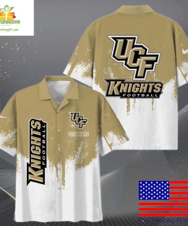 Ucf Knights Hawaiian Shirt Custom Paint Splatter Logo Fan Apparel