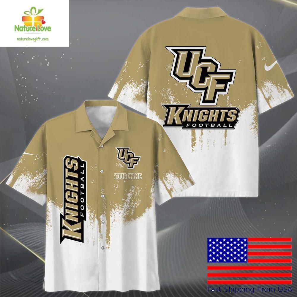 Ucf Knights Hawaiian Shirt Custom Paint Splatter Logo Fan Apparel
