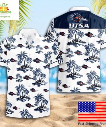 Ncaa Utsa Roadrunners Hawaiian Shirt Coconut Tree Logo Summer Pattern