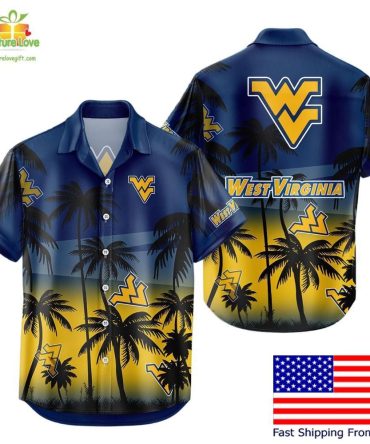 West Virginia Mountaineers Hawaiian Shirt Tropical Coconut Forest Fan Gear