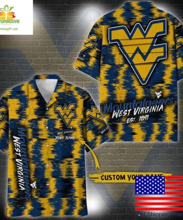 West Virginia Mountaineers Ikat Hawaiian Shirt For Fans