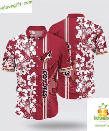 Arizona Coyotes Hawaiian Shirt Tropical Apricot Blossom Summer